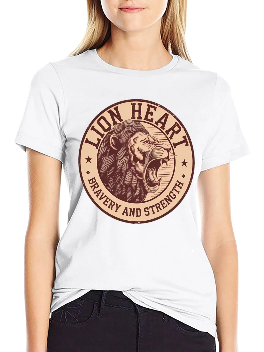 Lion Heart Bravery Strength Graphic Tee product image 4