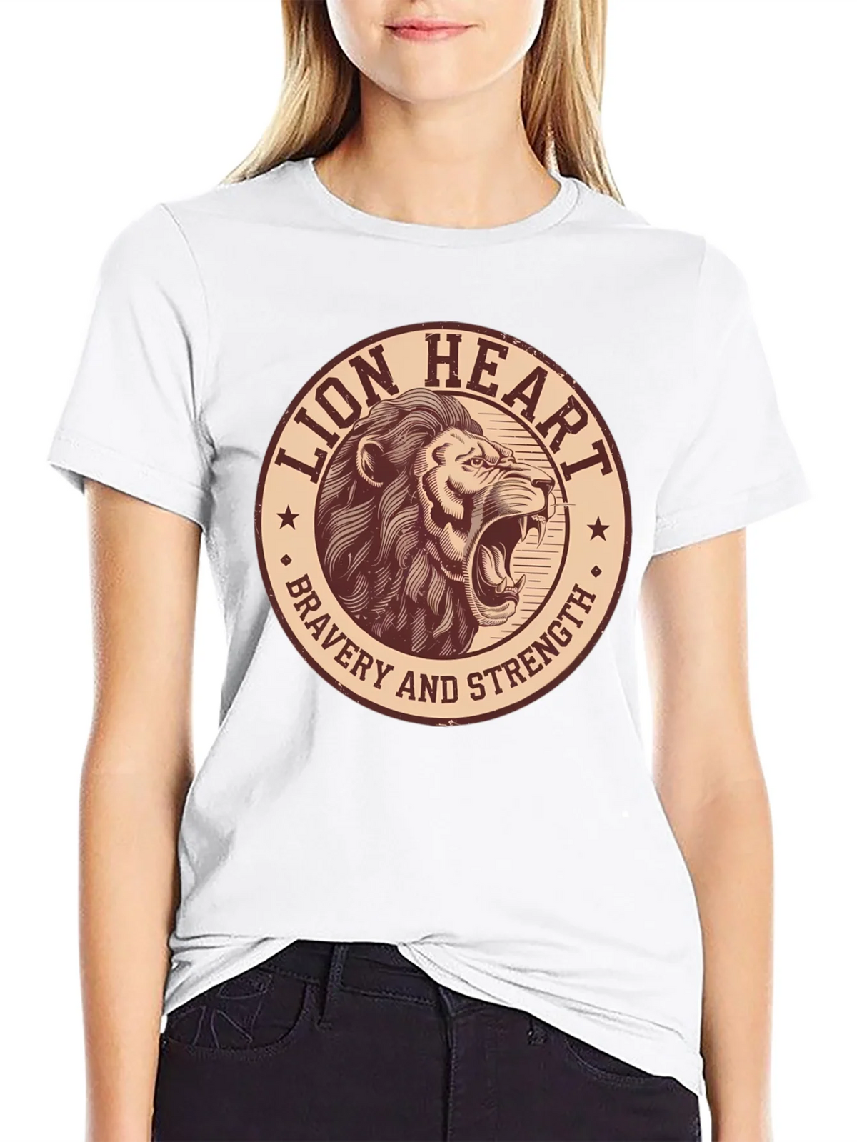 Lion Heart Bravery Strength Graphic Tee product image 4