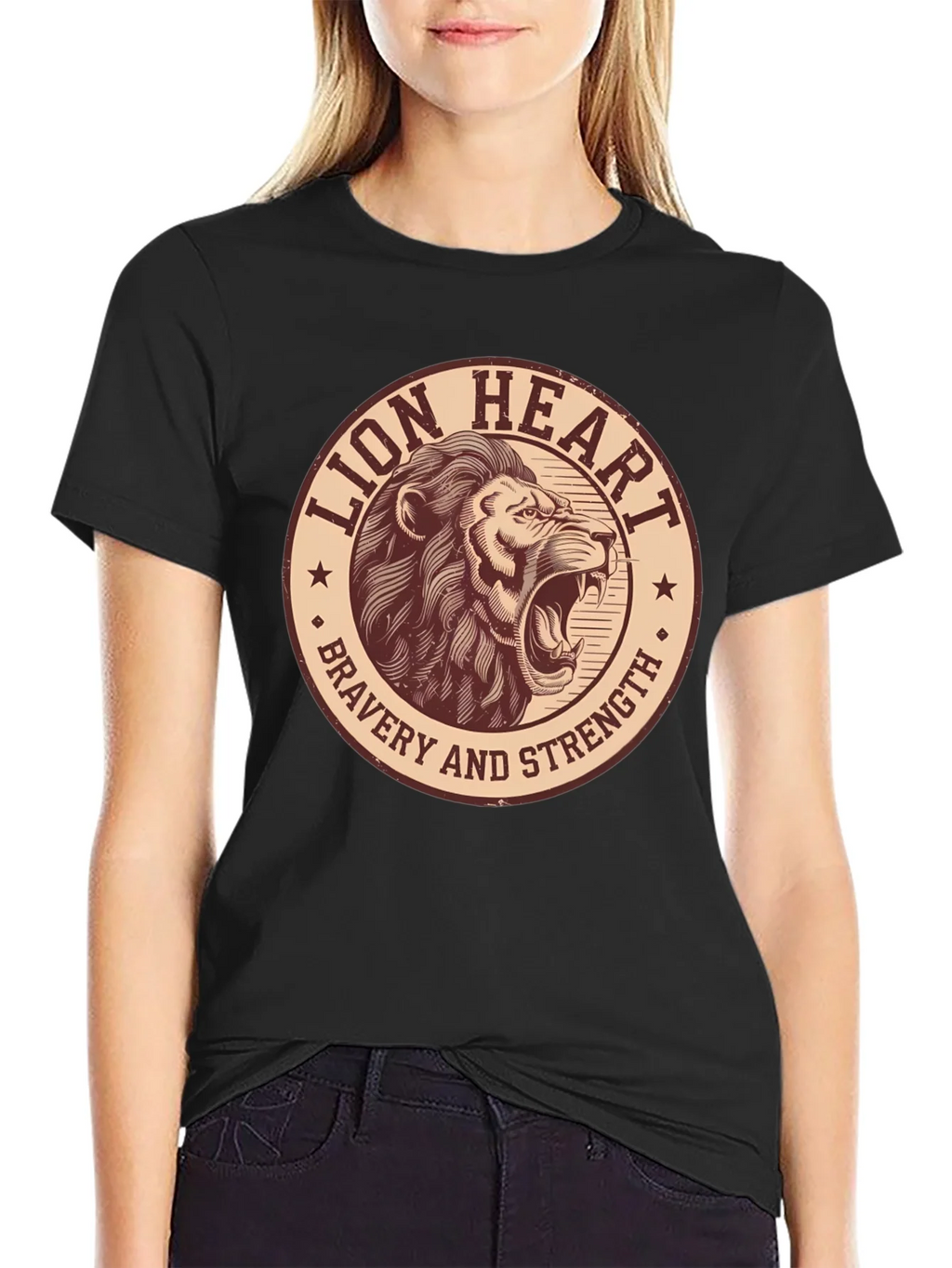 Lion Heart Bravery Strength Graphic Tee product image 2