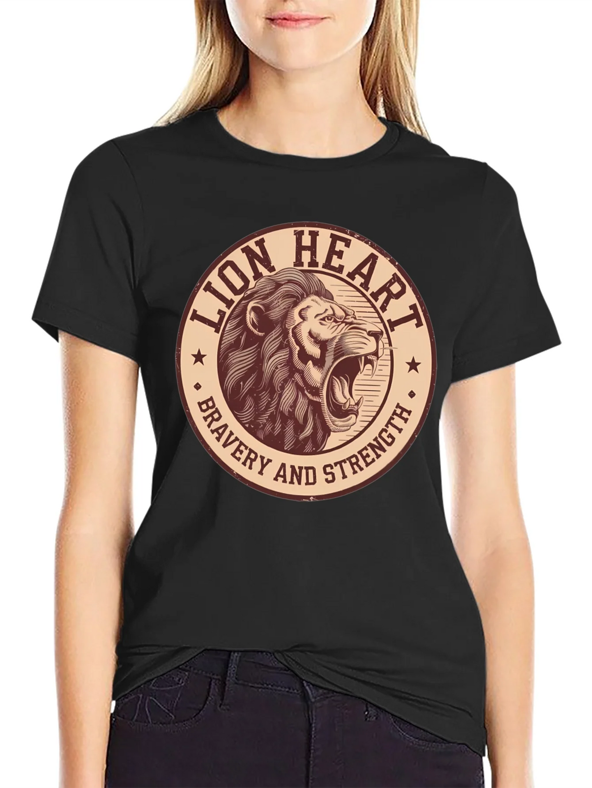 Lion Heart Bravery Strength Graphic Tee product image 2
