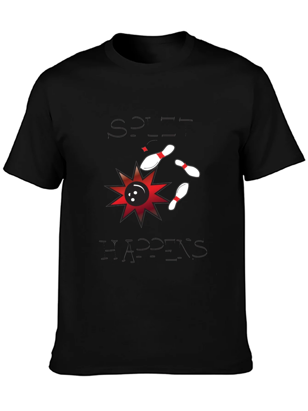 Split Happens Bowling T-Shirt - Mens Black Graphic Tee product image 1