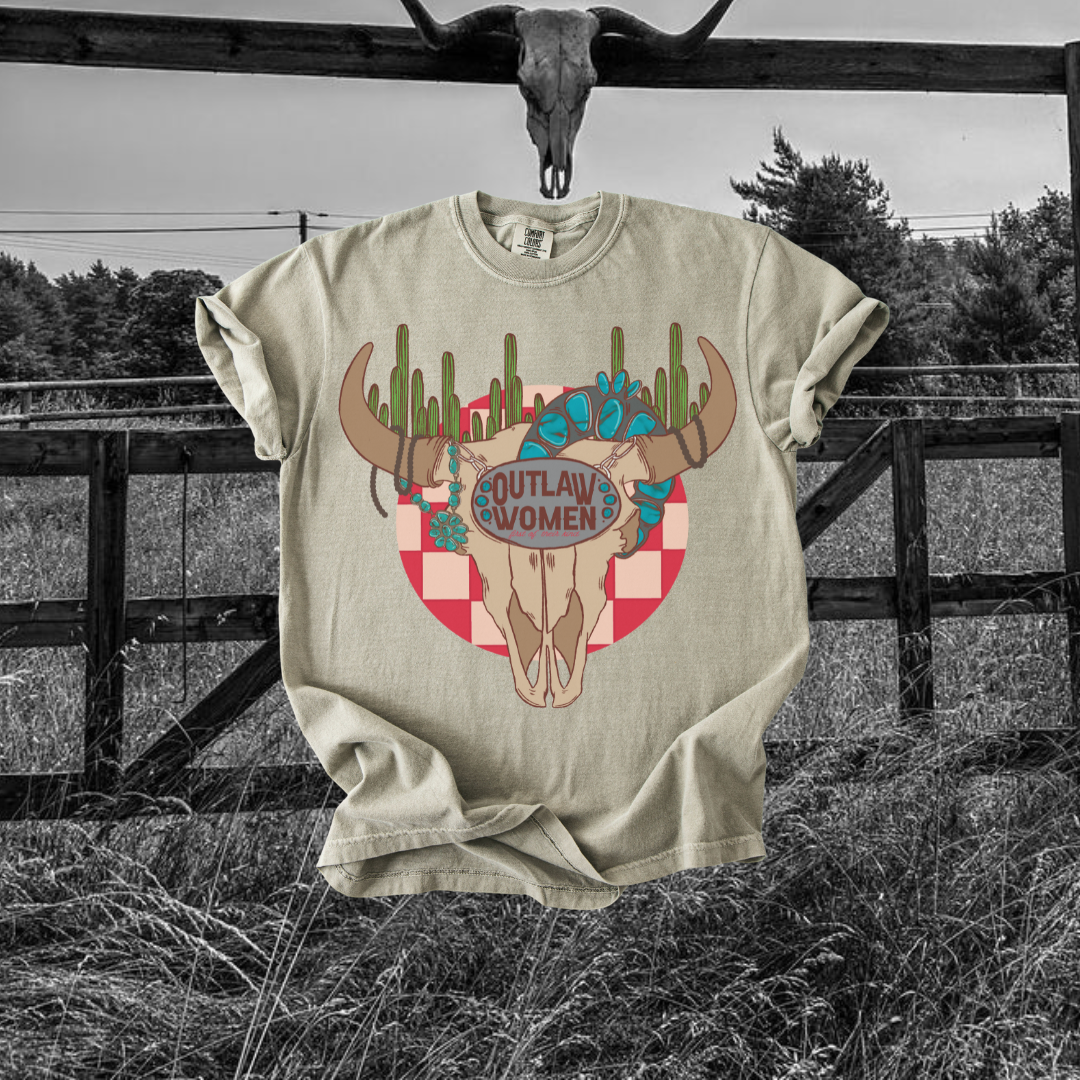 Outlaw women bullskull tee product image 1