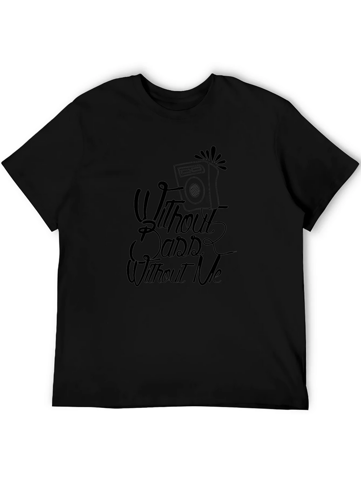 Without Bass Me Black Graphic T-Shirt product image 5