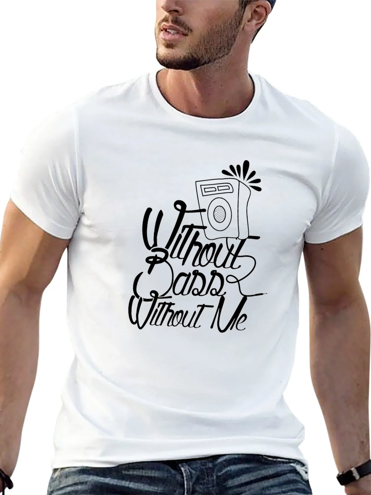 Without Bass Me Black Graphic T-Shirt product image 12