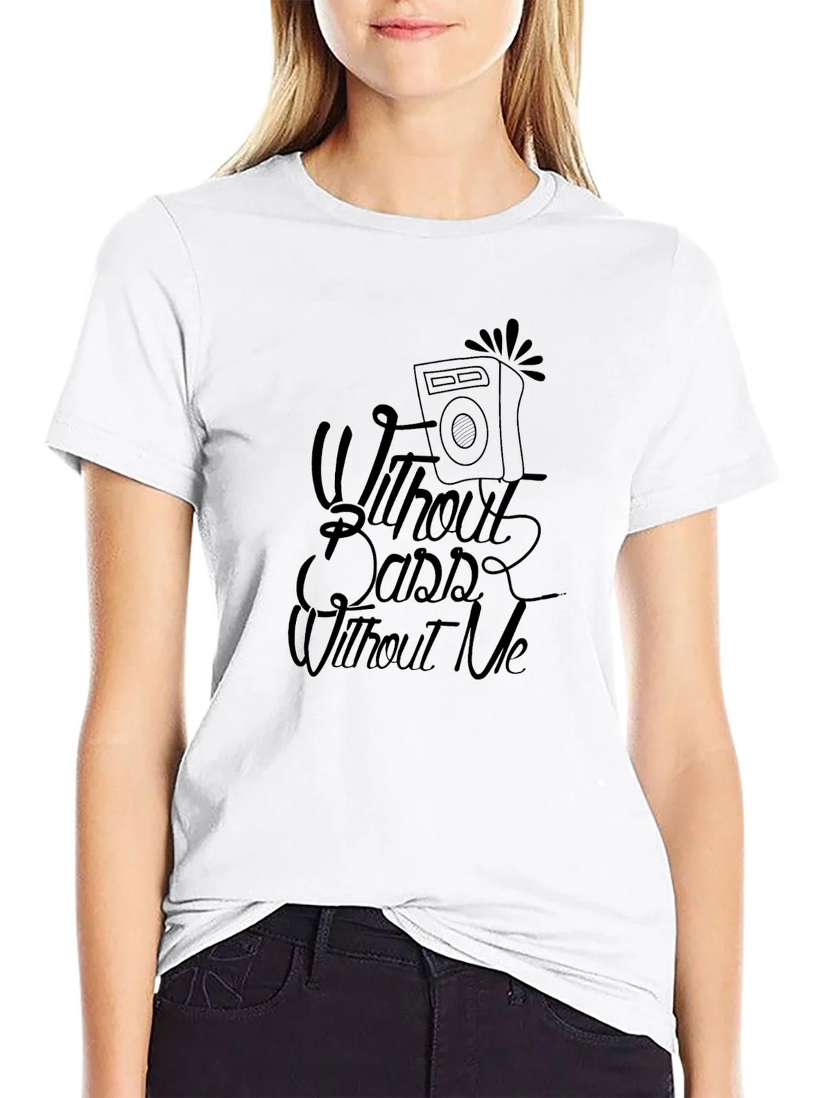 Without Bass Me Black Graphic T-Shirt product image 8