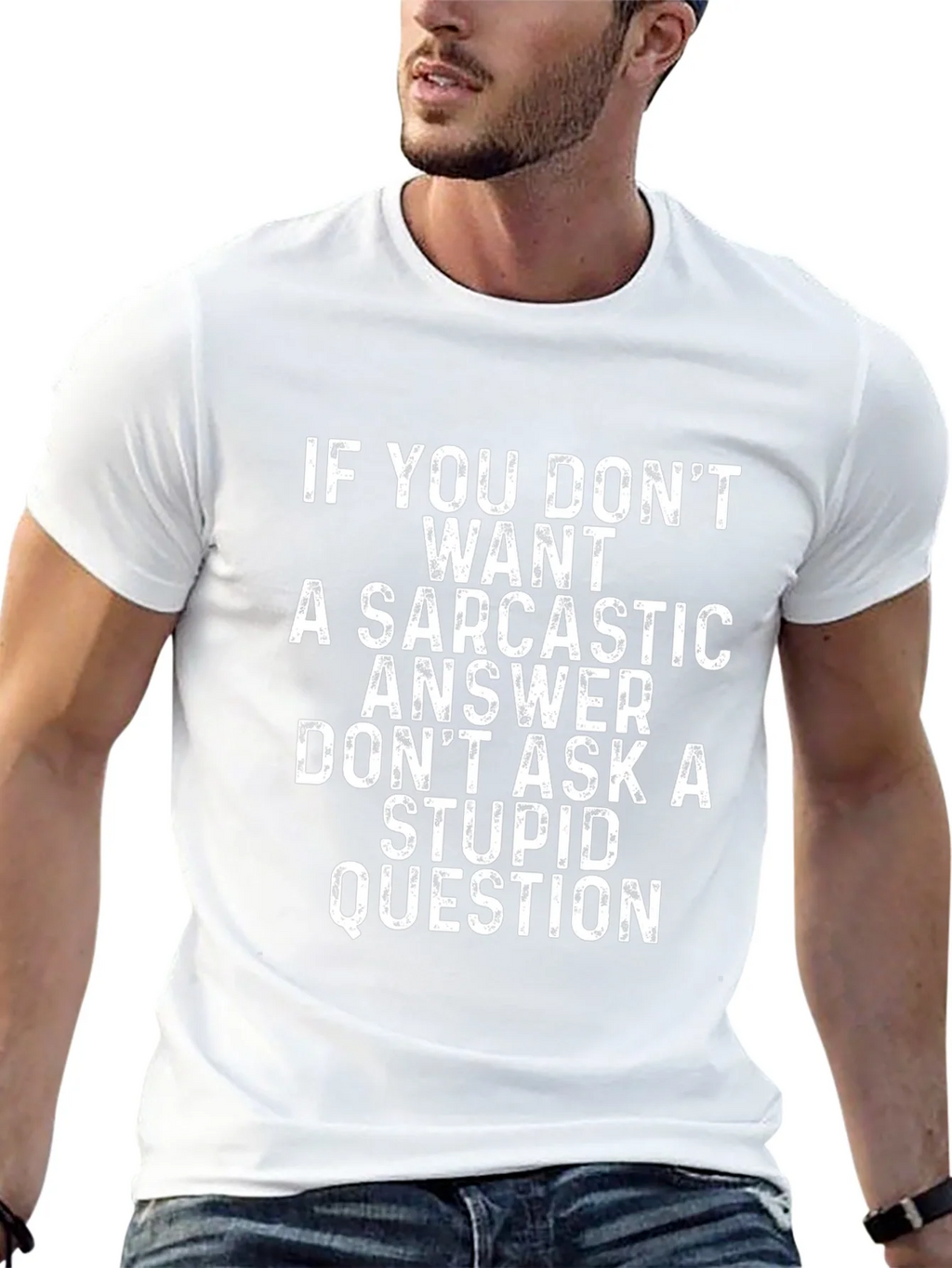 Sarcastic Answer Mens Black T-Shirt product image 2