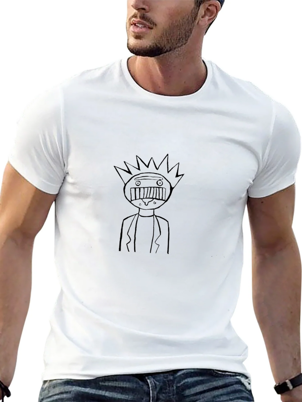 Funny Cartoon Graphic Print Black T-Shirt product image 3