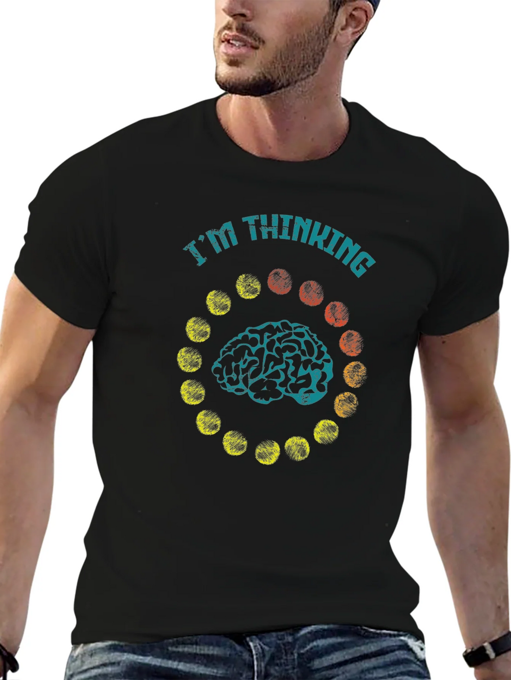 Im Thinking Brain Graphic T-Shirt - Black product image 2