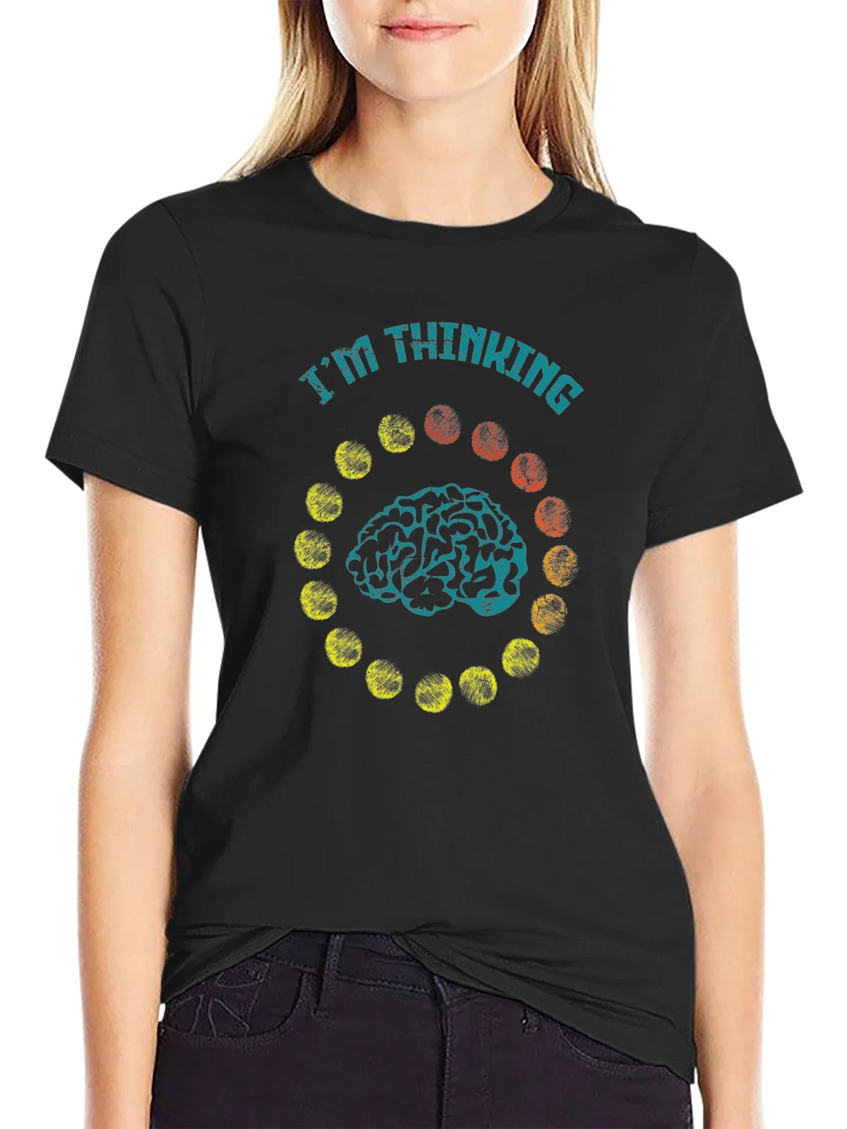 Im Thinking Brain Graphic T-Shirt - Black product image 1