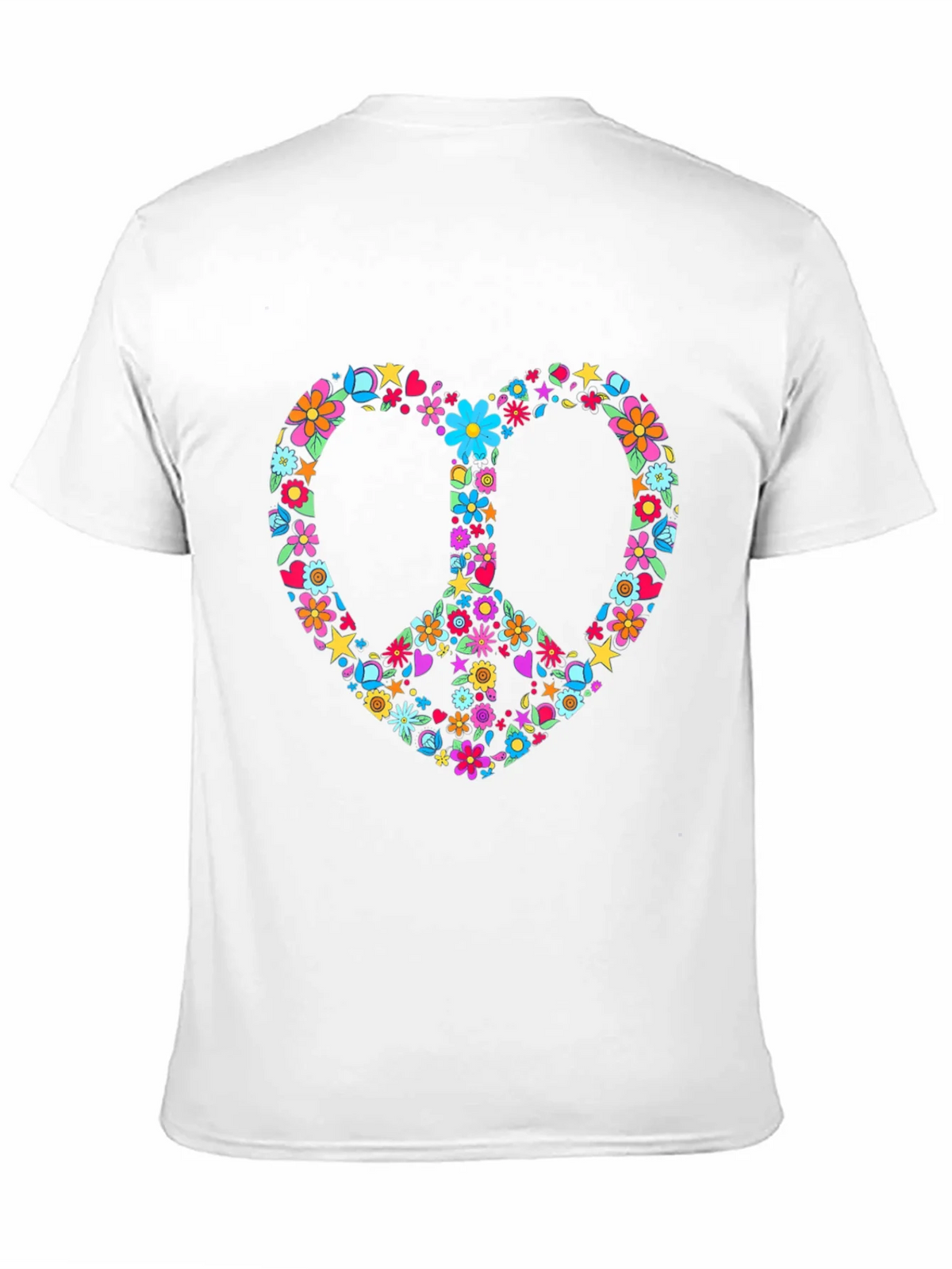 Floral Peace Sign Heart Graphic T-Shirt product image 10