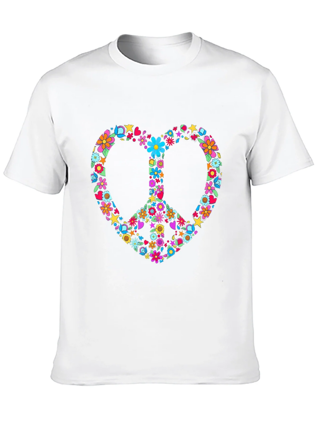 Floral Peace Sign Heart Graphic T-Shirt product image 9