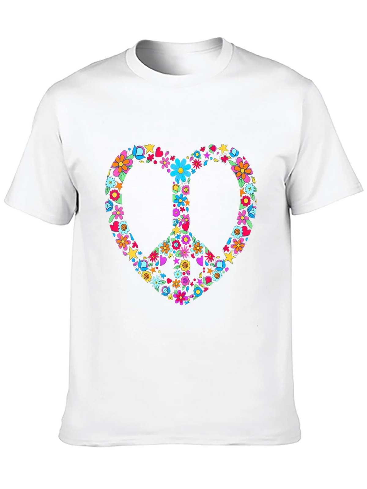 Floral Peace Sign Heart Graphic T-Shirt product image 9