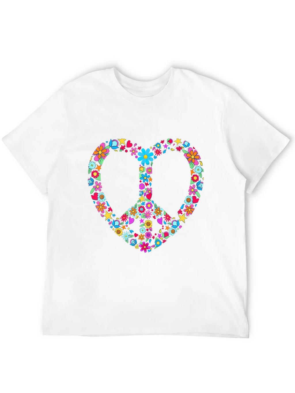 Floral Peace Sign Heart Graphic T-Shirt product image 11