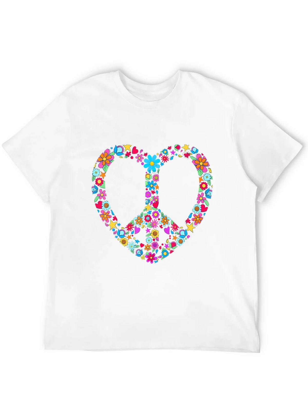 Floral Peace Sign Heart Graphic T-Shirt product image 11