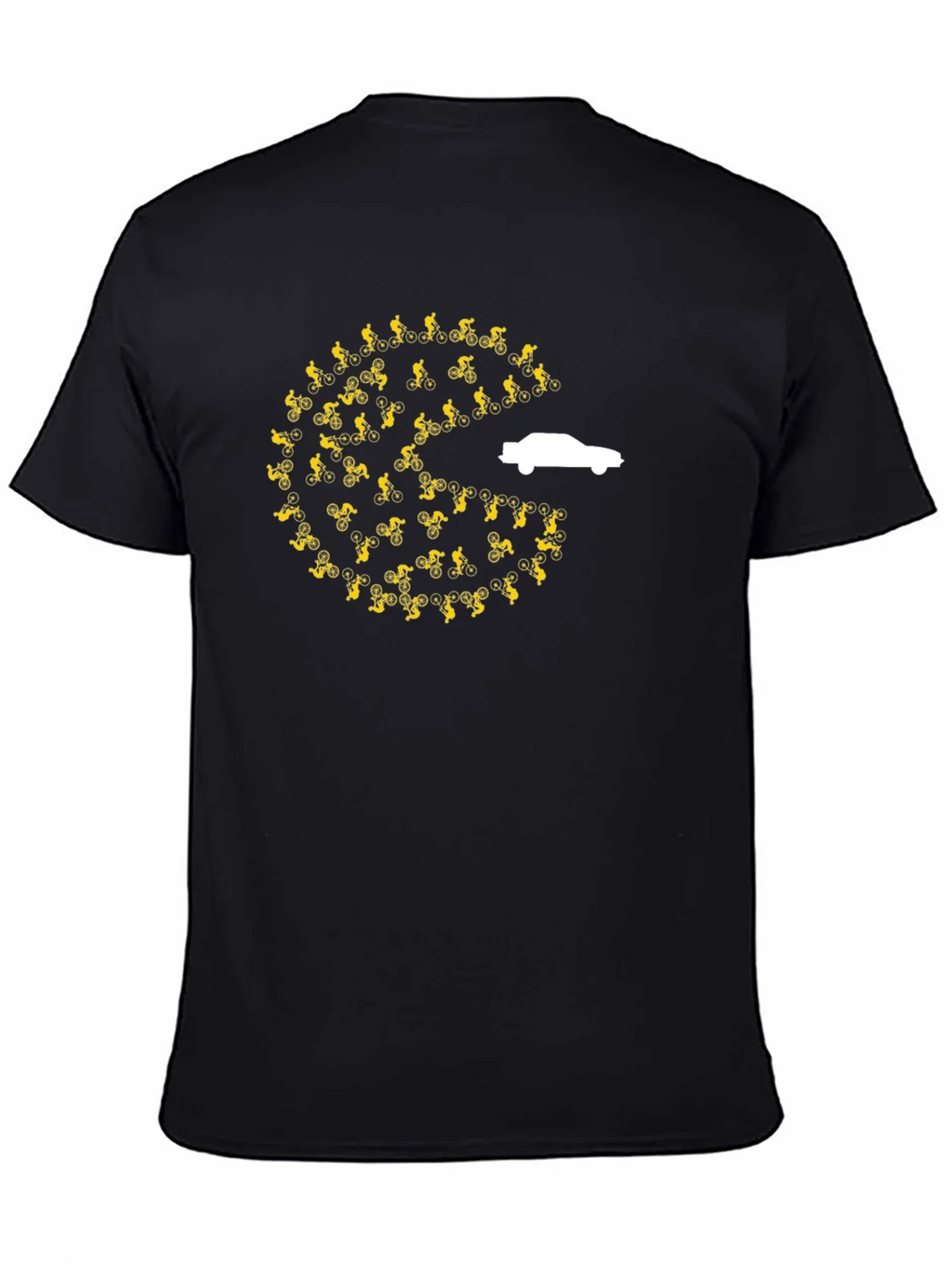 Pac-Man Car Chasing Cyclists Graphic T-Shirt product image 2