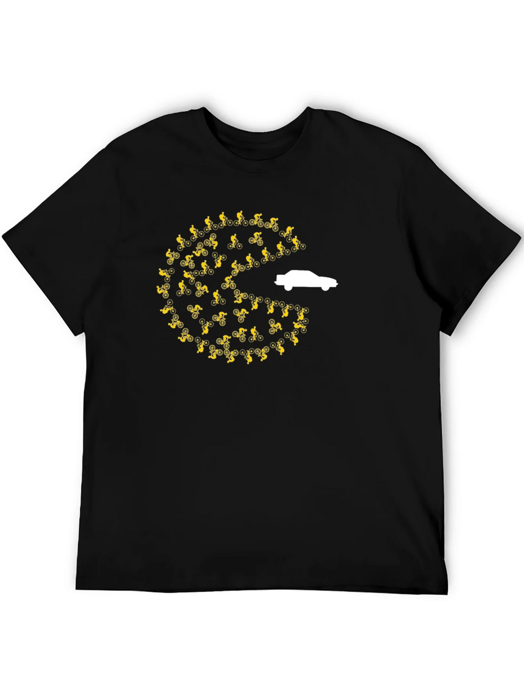 Pac-Man Car Chasing Cyclists Graphic T-Shirt product image 3