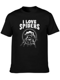 I Love Spiders Graphic Tee - Black Cotton T-Shirt product image 1