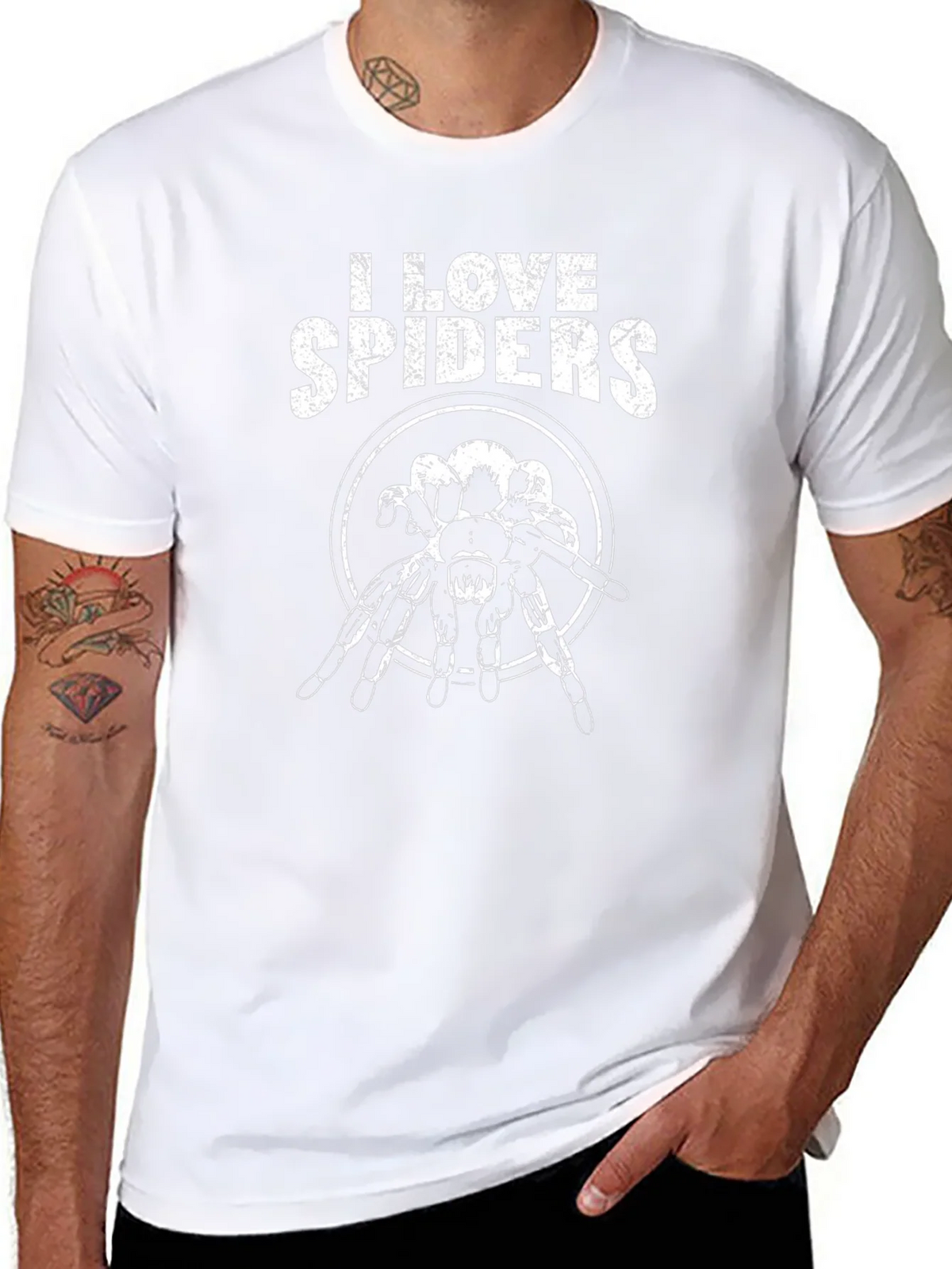 I Love Spiders Graphic Tee - Black Cotton T-Shirt product image 4