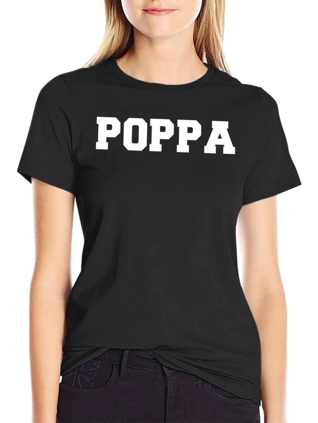 POPA Graphic Tee - Solid Black Cotton Blend product image 1