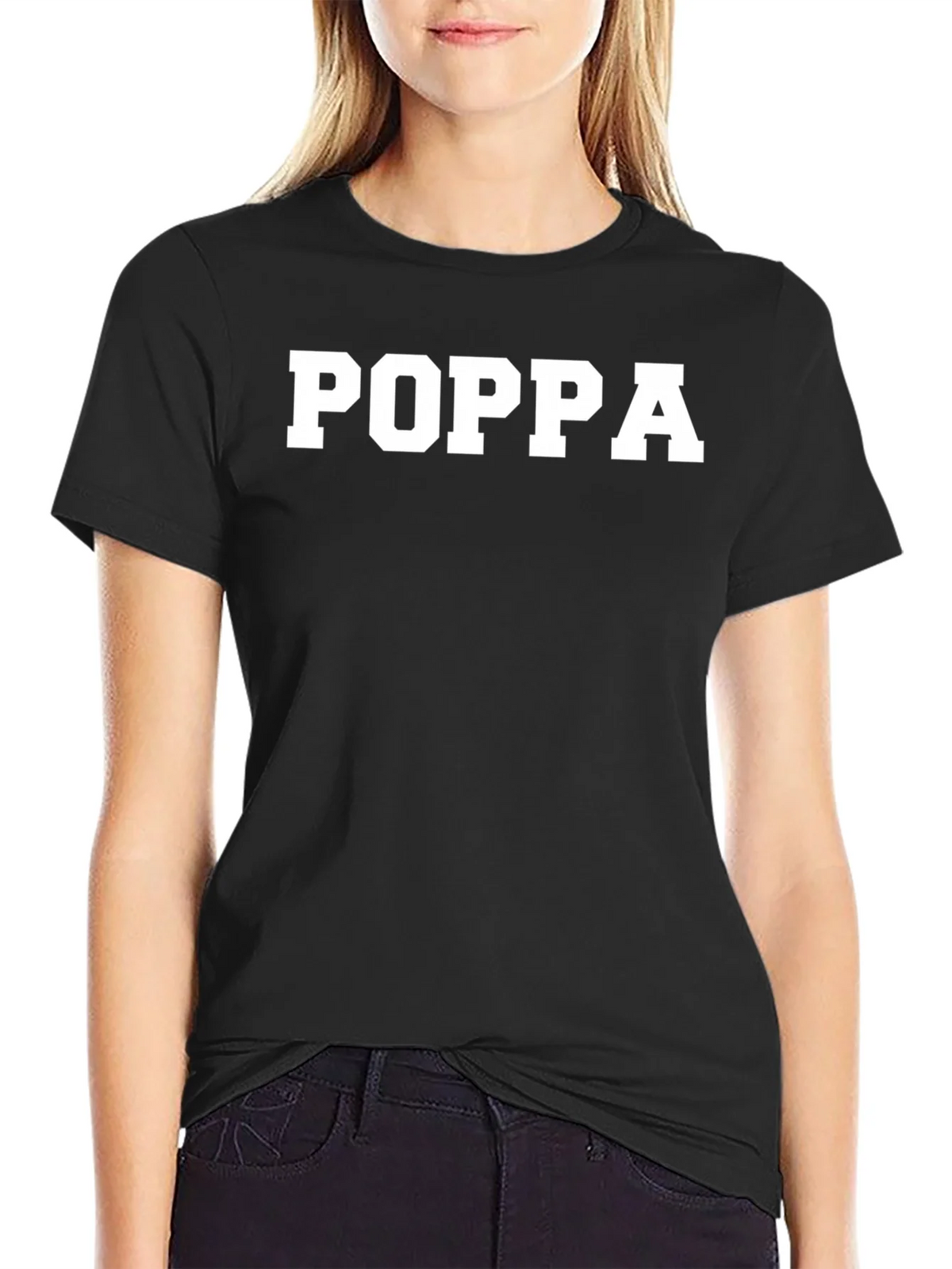 POPA Graphic Tee - Solid Black Cotton Blend product image 1