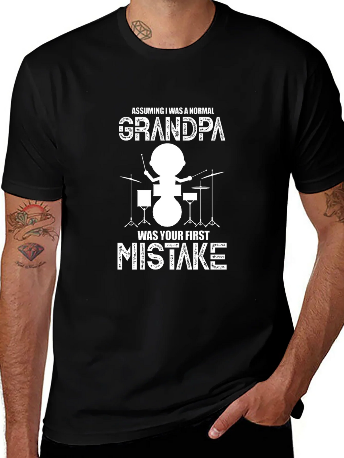 Grandpa Drummer Graphic Tee product image 1