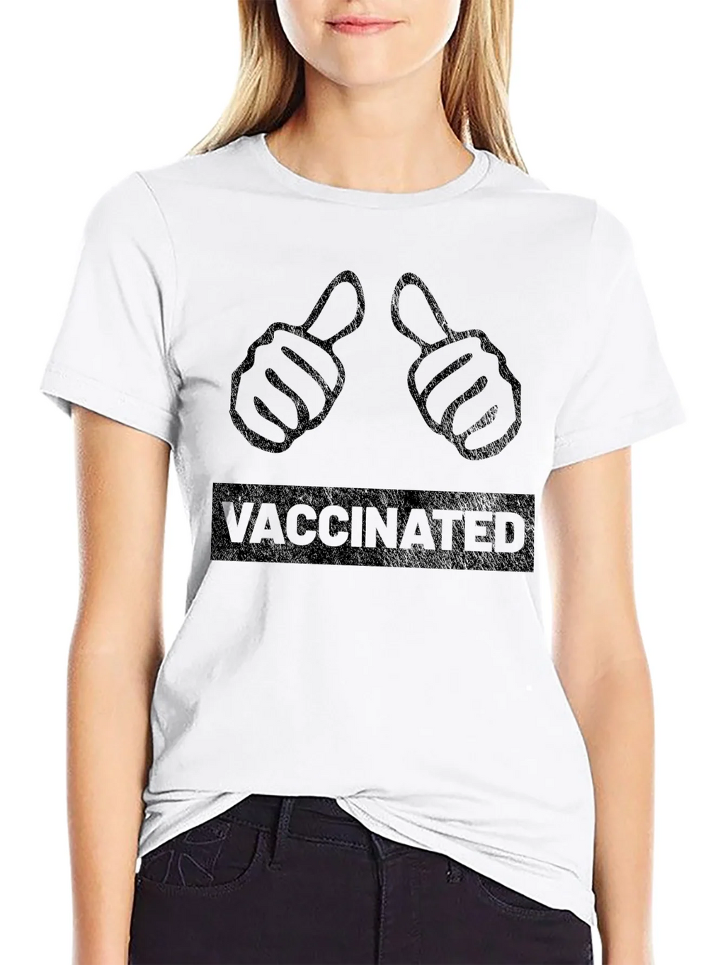 Vaccinated Thumbs Up Graphic T-Shirt product image 8