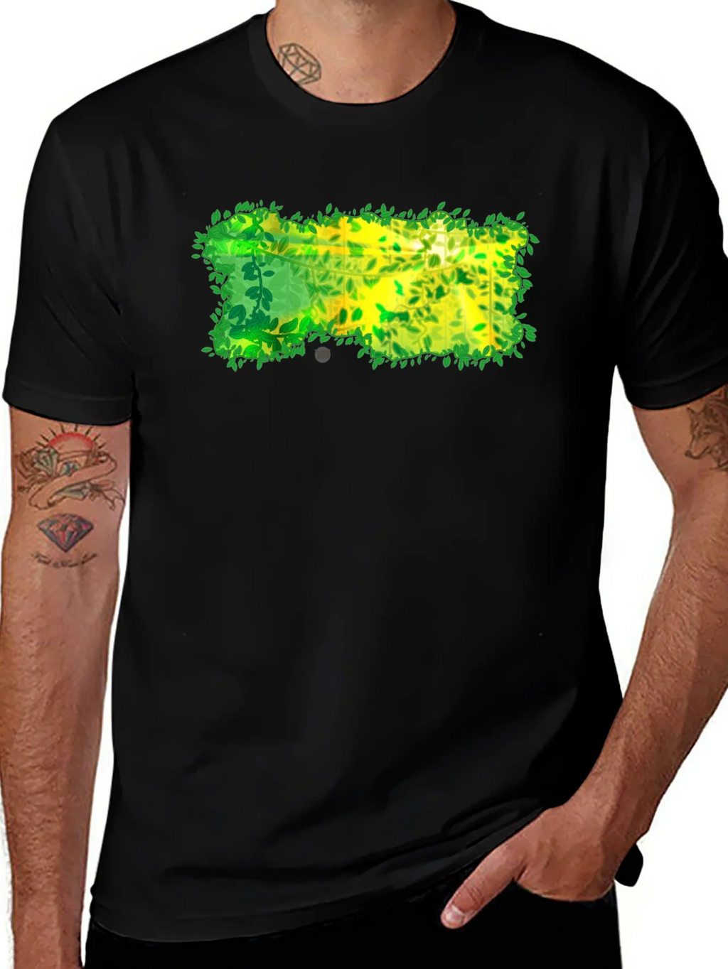 Nature-Inspired Graphic Black T-Shirt product image 1
