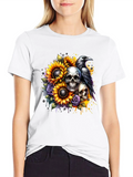 Skull Raven and Sunflower Graphic Tee product image 1