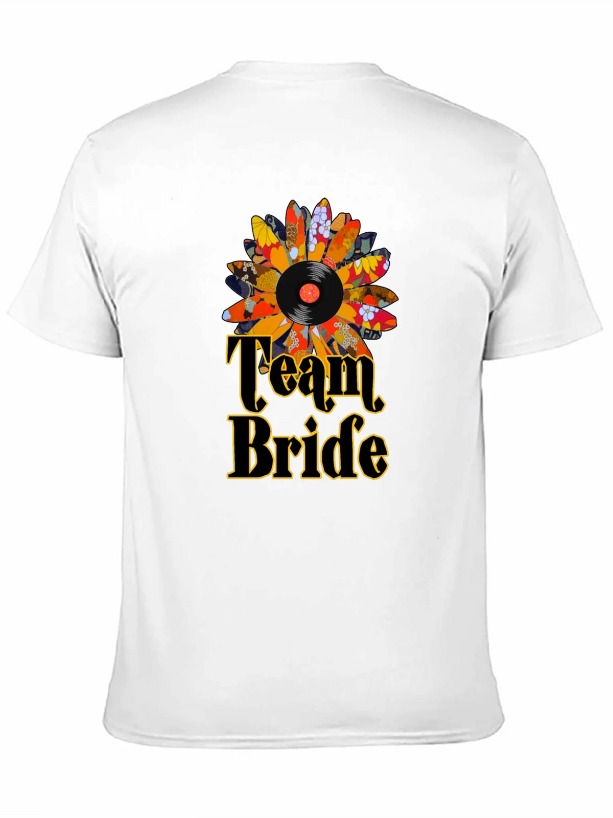 Team Bride Flower Vinyl Record Graphic T-Shirt product image 1