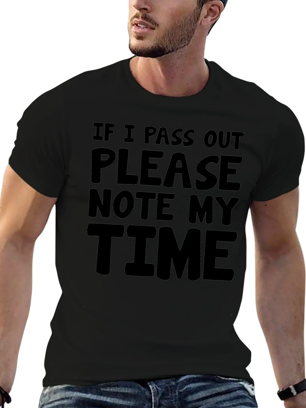 Funny Note My Time Black Graphic Tee product image 2