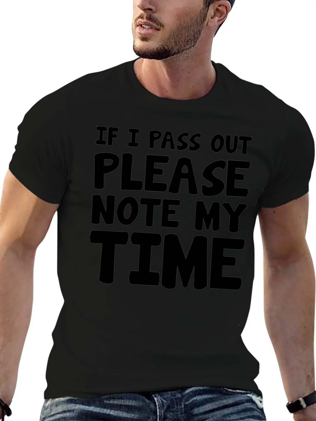 Funny Note My Time Black Graphic Tee product image 2