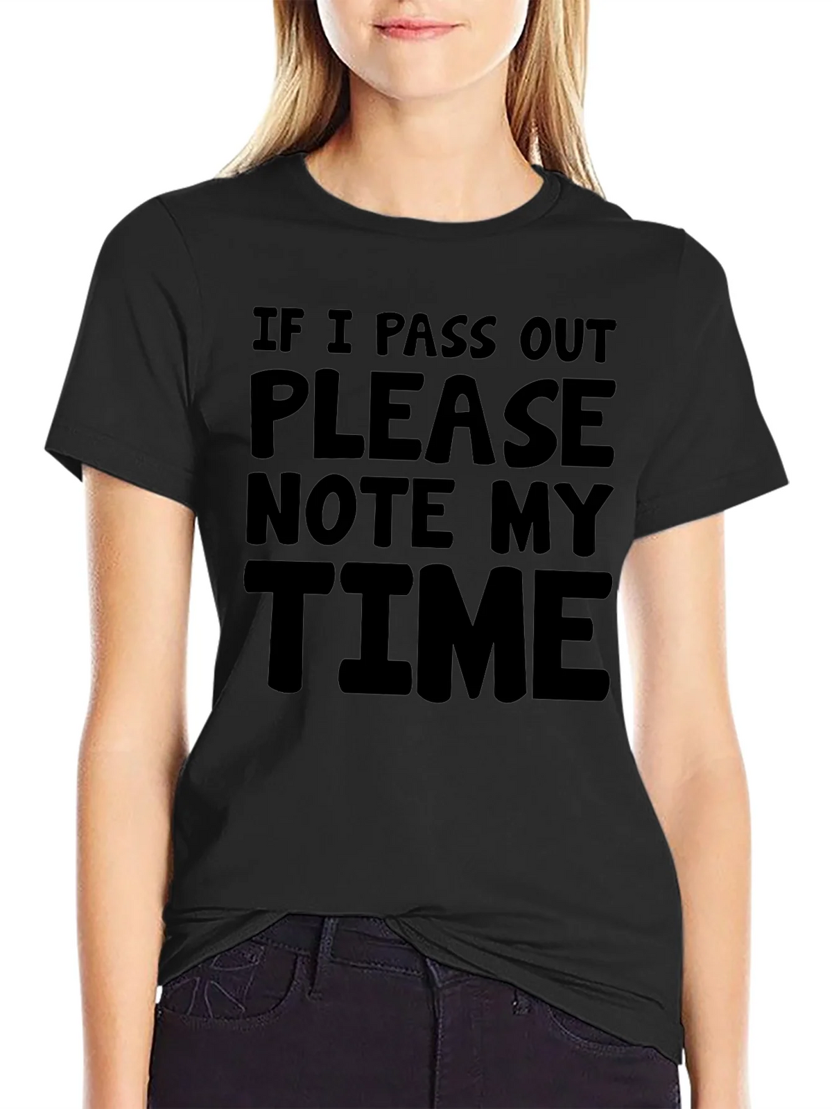 Funny Note My Time Black Graphic Tee product image 1