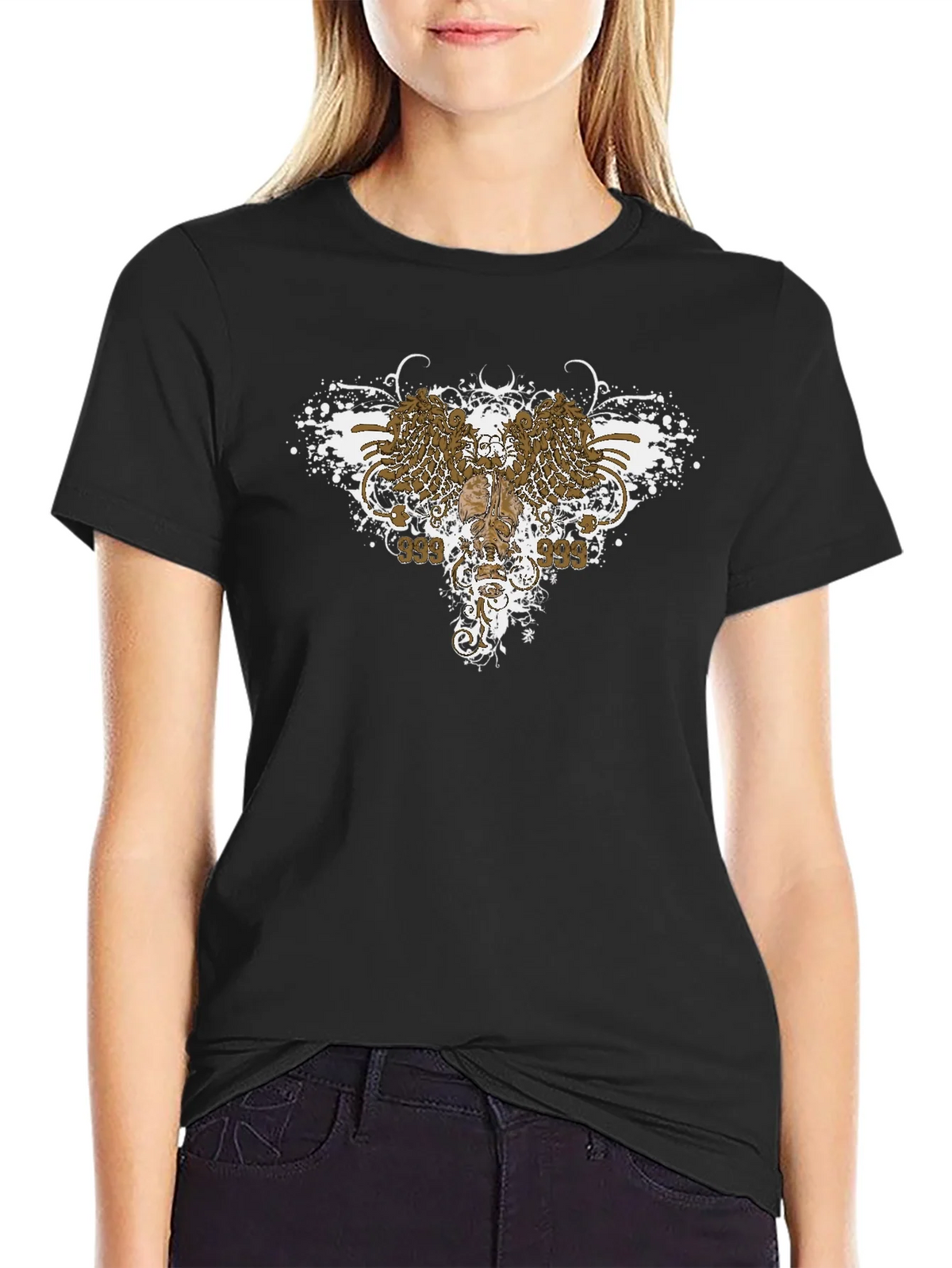 Edgy Graphic Tee: Wings & Skull Design product image 1