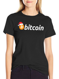 Bitcoin Santa Hat Black Graphic Tee