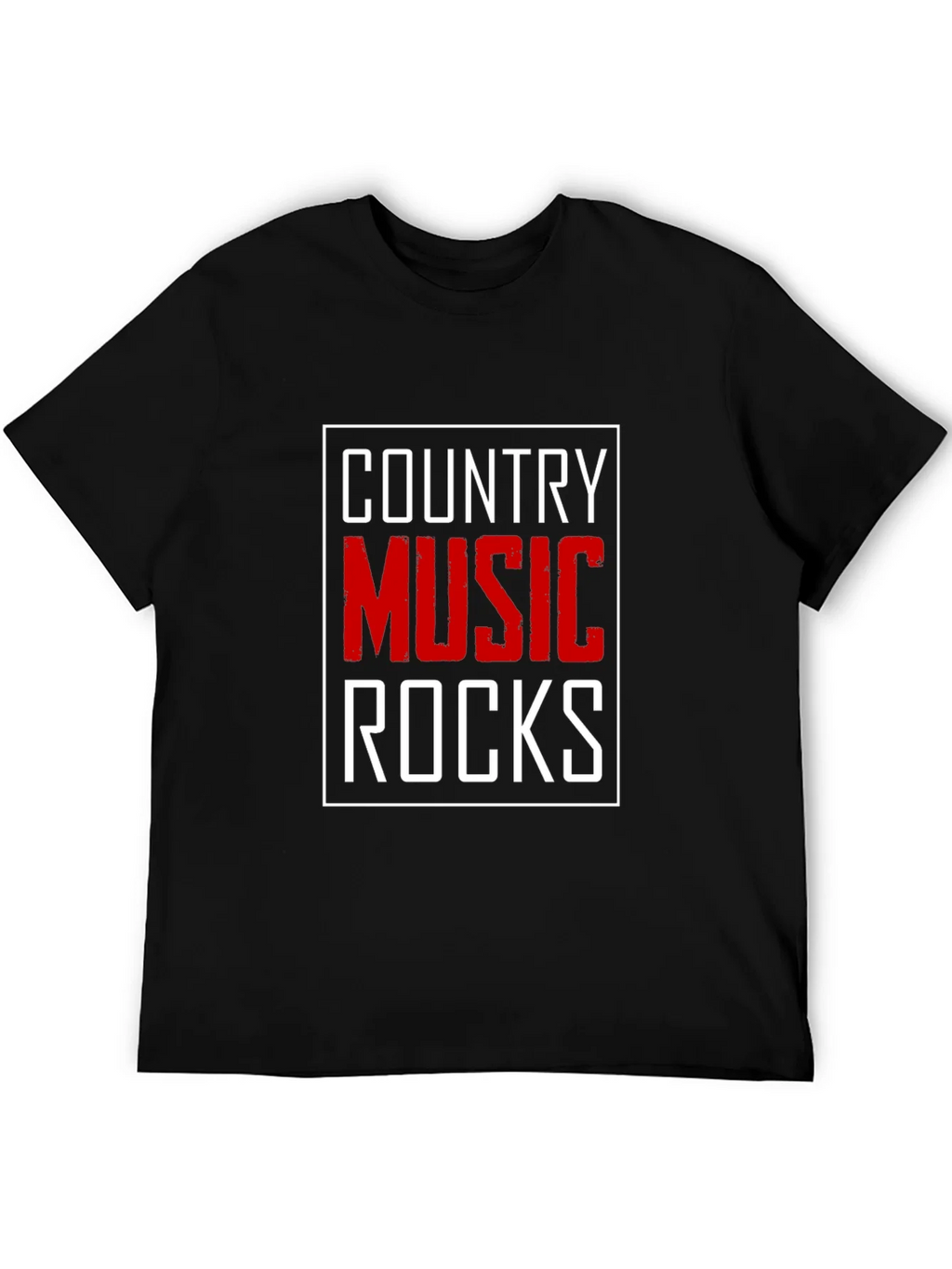Country Music Rocks T-Shirt Black Cotton Tee product image 2