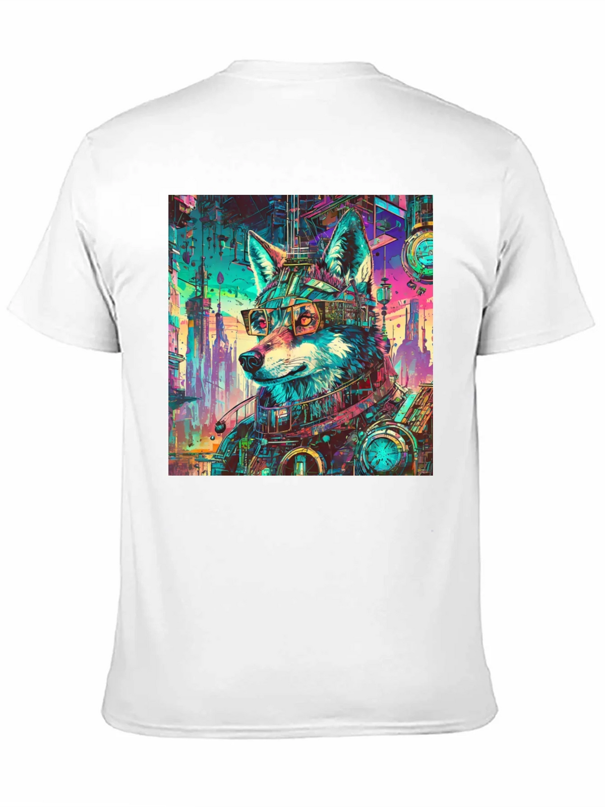 Cyberpunk Wolf Graphic Tee - Cool Animal Design product image 2
