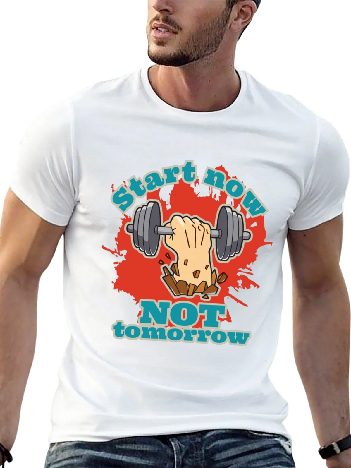 Start Now T-Shirt: Motivational Gym Workout Tee product image 1
