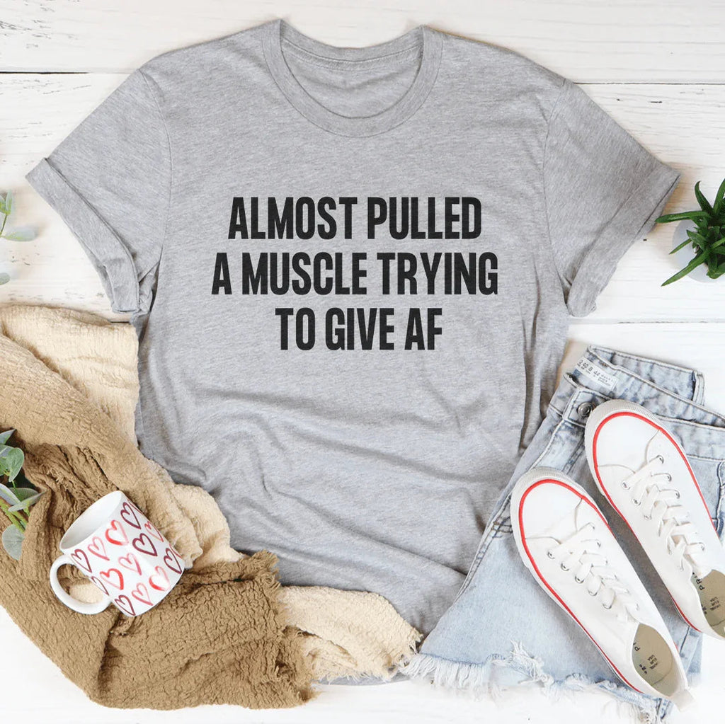 Relatable Effort Humor Crewneck Tee – "Almost Pulled A product image 2