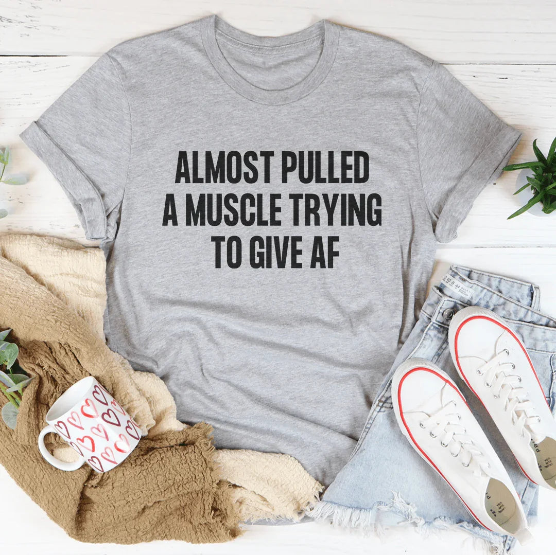 Relatable Effort Humor Crewneck Tee – "Almost Pulled A product image 2