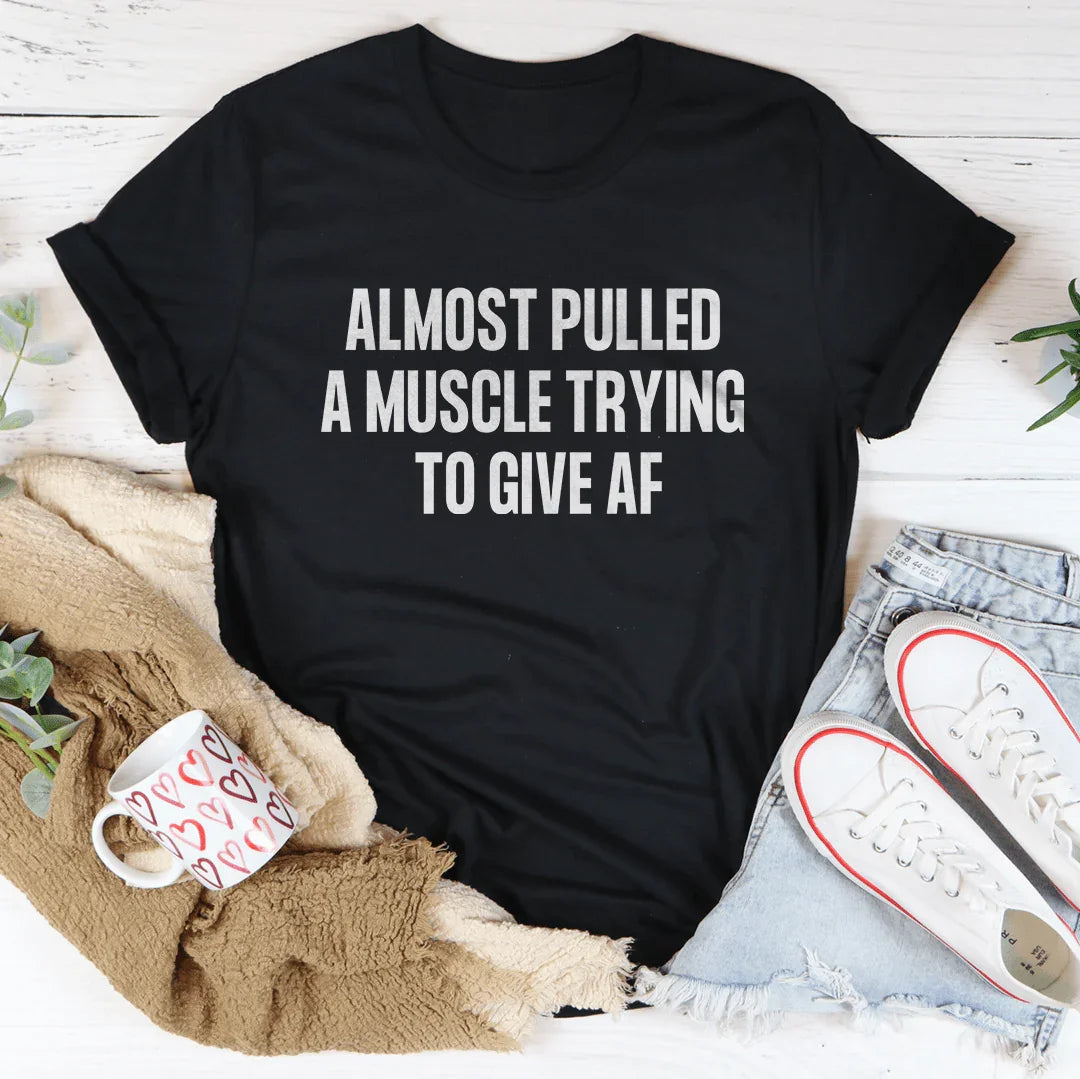 Relatable Effort Humor Crewneck Tee – "Almost Pulled A product image 1