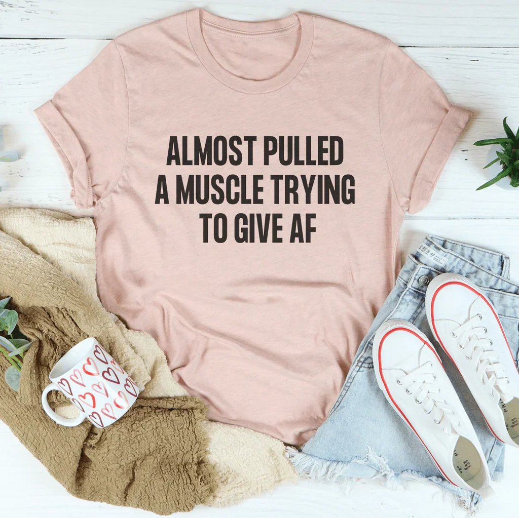 Relatable Effort Humor Crewneck Tee – "Almost Pulled A product image 4