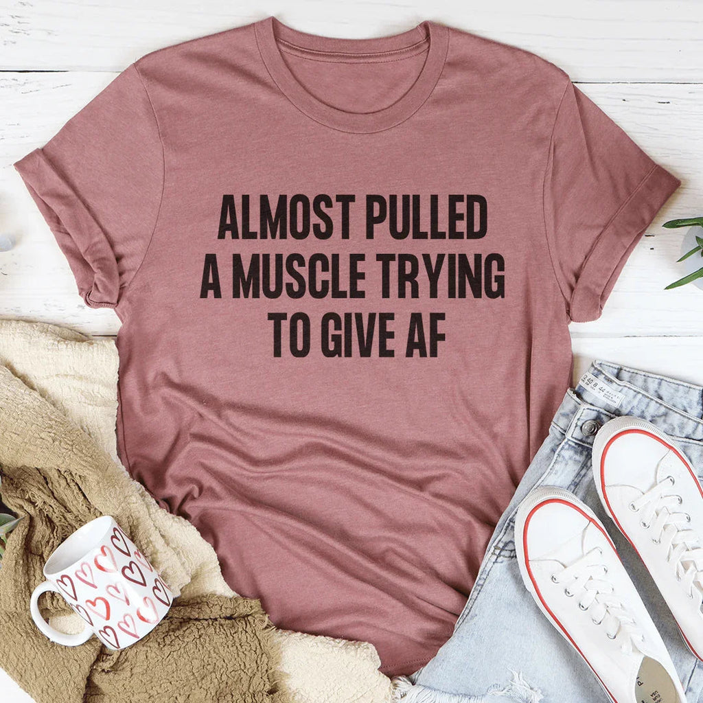 Relatable Effort Humor Crewneck Tee – "Almost Pulled A product image 3