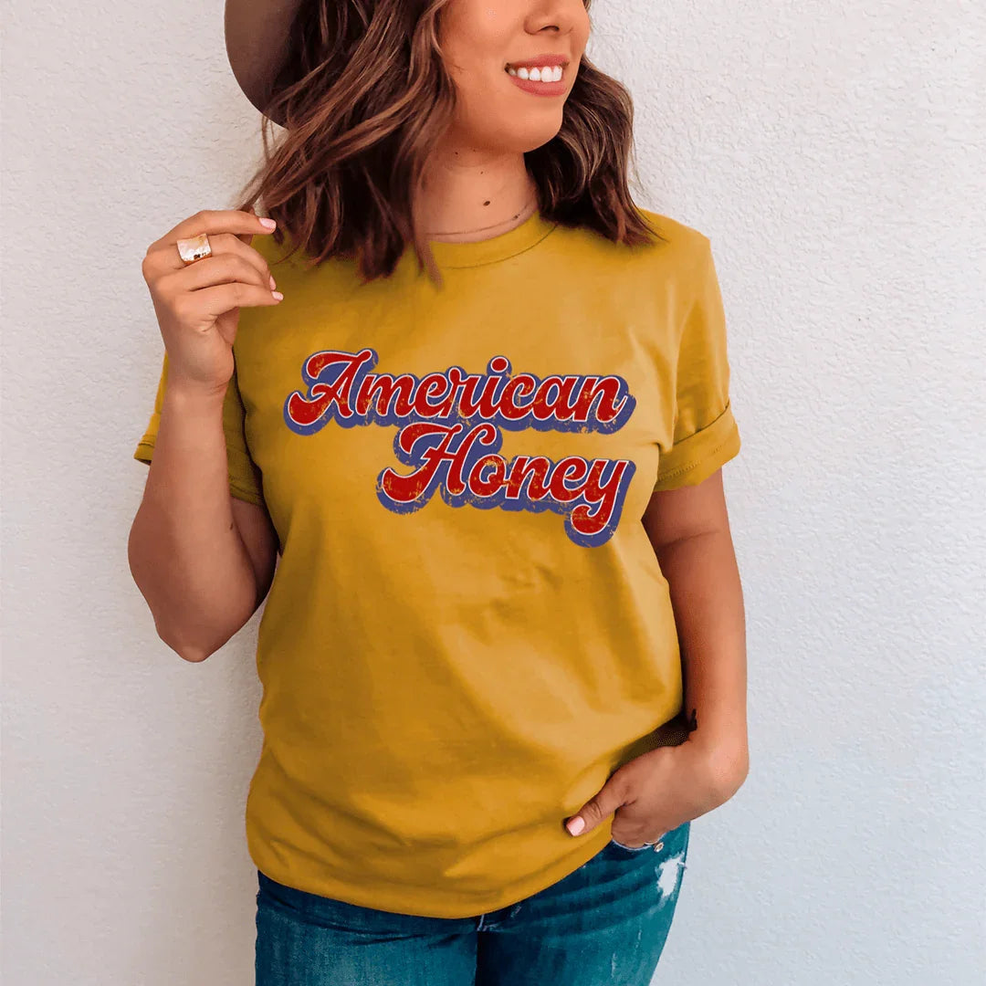 Vintage Country Western Graphic Top – \"American Honey\" product image 3