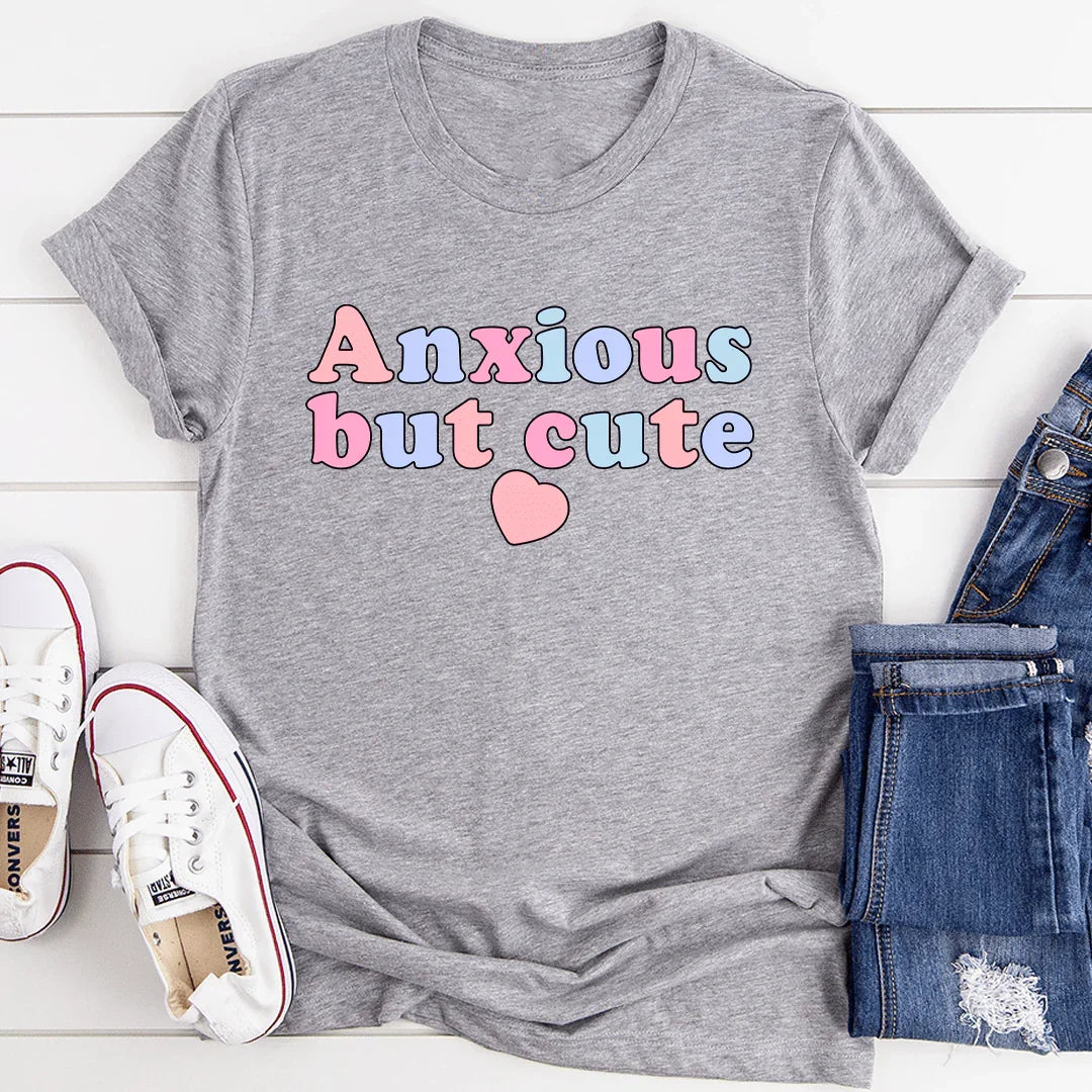 Relatable Mental Health Humor Graphic Top – "Anxious But product image 1