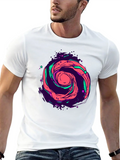 Cosmic Swirl Graphic Tee - Black Cotton Comfort product image 1