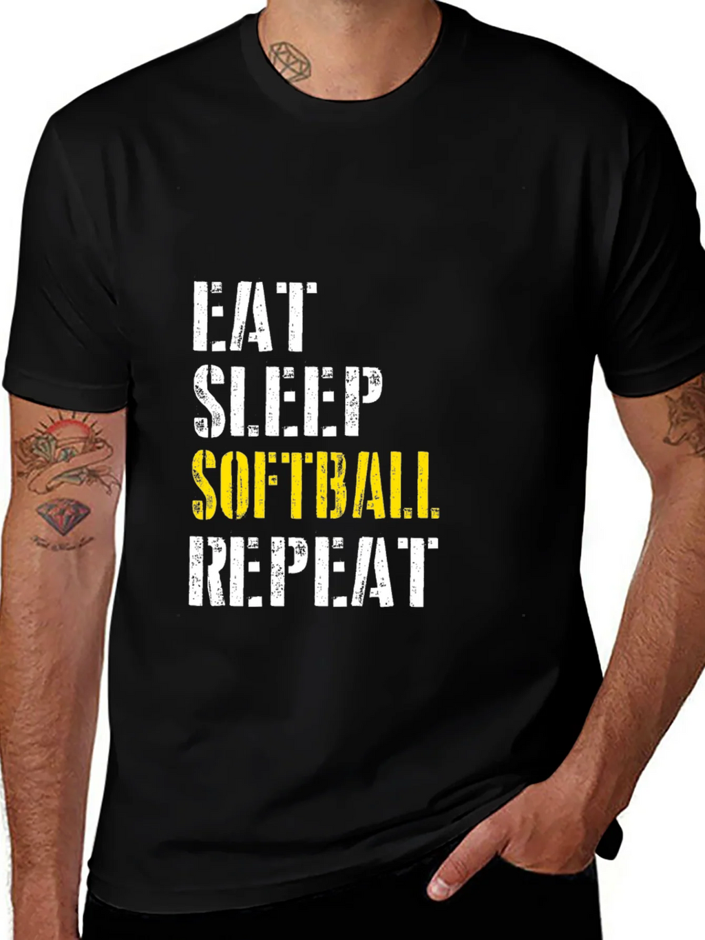 Eat Sleep Softball Repeat Graphic Tee product image 1