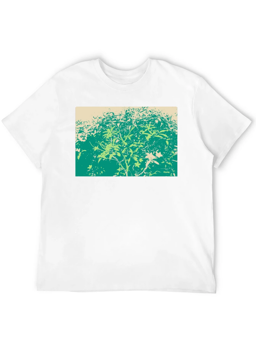 Green Botanical Print Black T-Shirt product image 3