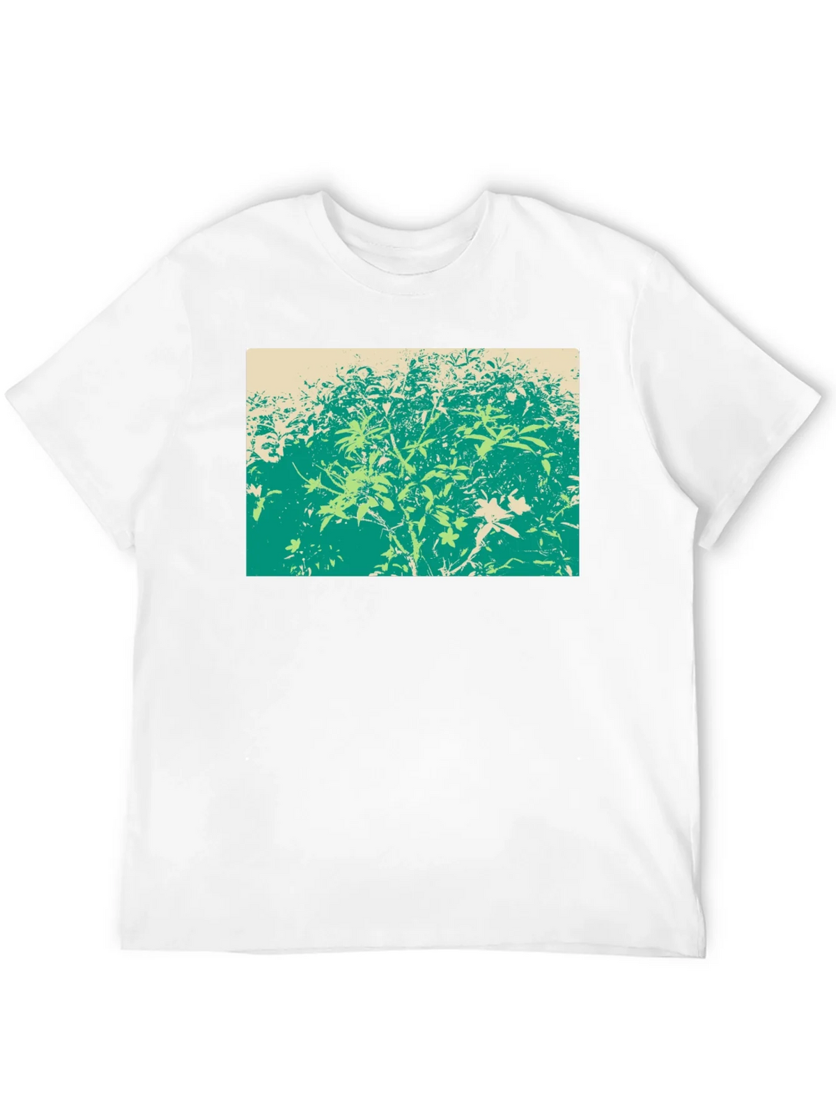 Green Botanical Print Black T-Shirt product image 3