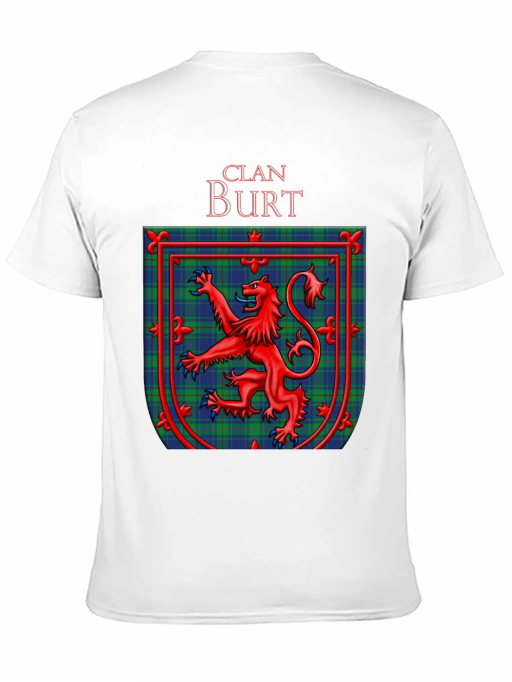 Clan Burt Scottish Tartan Crest Black T-Shirt product image 6