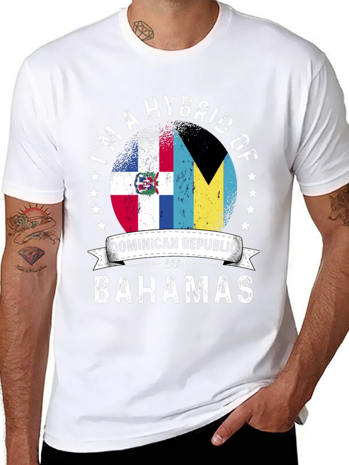 Dominican Republic Bahamas Hybrid T-Shirt product image 2